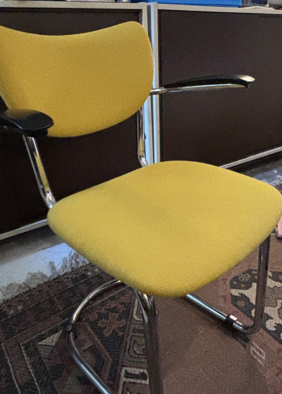 3 X Gebroeders De Wit 3011 – Stoelen / fauteuils, Metal, Textile (photo 3 of 5)