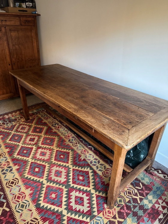 Image 1 of French farmhouse table with bench and chairs