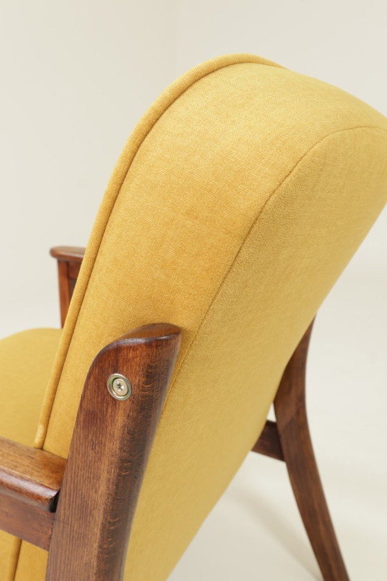 Image 1 of Vintage armchair yellow mellow velvet 1960 modern design 
