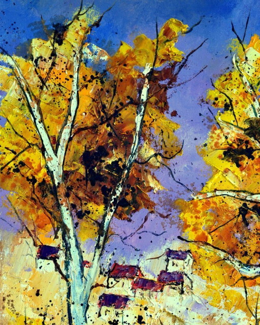 Zwei Bäume im Herbst