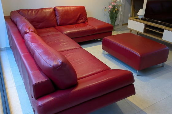 Image 1 of Canapé d'angle Natuzzi avec pouf