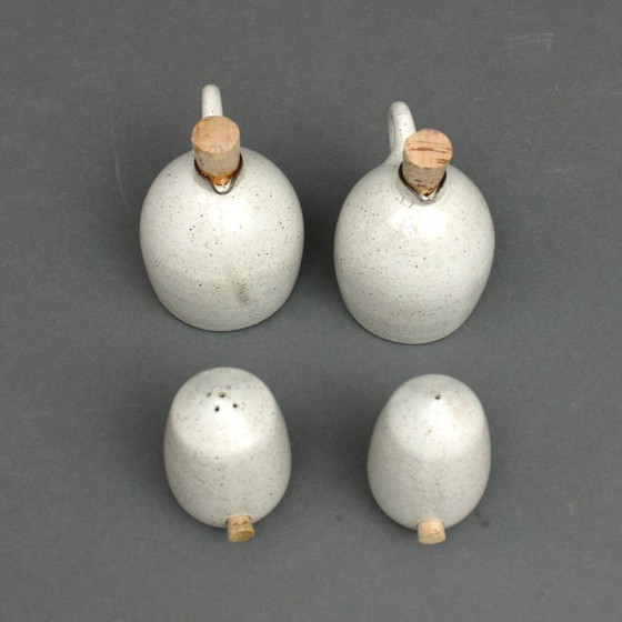 Image 1 of Zaalberg Holland - olie en azijn, peper en zout - Handgevormde aardewerk - Meindert Zaalberg (1907-1989) - model, Vreugde 