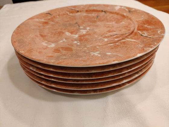 Image 1 of 6 Villeroy & Boch Siena Unterteller in lachsrosa Marmoroptik