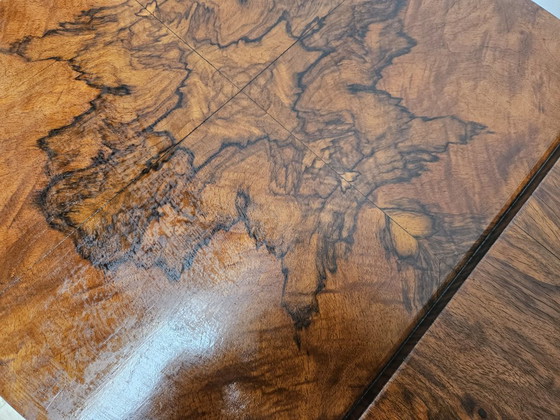 Image 1 of Art Deco dressoir van walnoot en wortelhout met aluminium onderstel, 1940