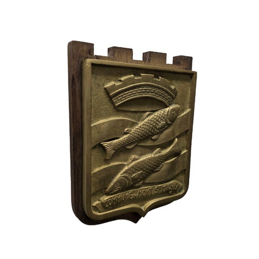 Antique French bronze plaque Commune du Mont St Michel