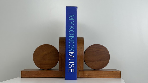 Image 1 of Vintage wooden bookends in the style of the Amsterdam School / Art Deco