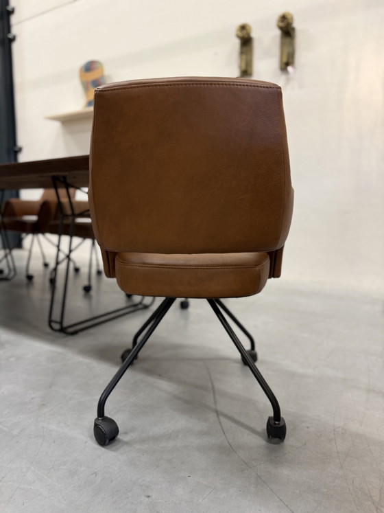 Image 1 of 6 Gealux Mango Eetkamerstoel Bruin Leer Stof