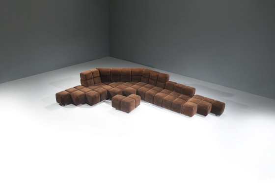 Image 1 of Very rare Castell Sofa in original fabric by Hans Hopfer for Wiener Werkstätte