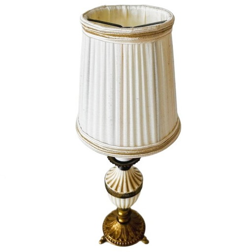 Lampadaire vintage style Empire or crème