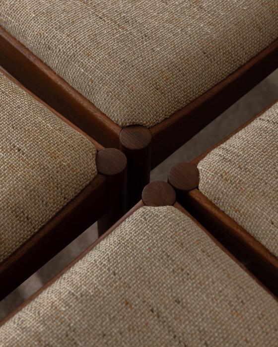 Image 1 of Vintage eetkamerstoelen van Johannes Nørgaard voor Nørgaard Møbelfabrik (set van 6) | Originele wollen bekleding | Jaren 60