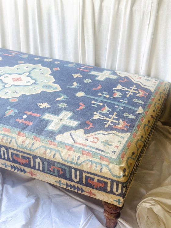 Ottoman Kelim XXL coffee table daybed pouf footstool 200 cm – Textile (photo 6 of 13)