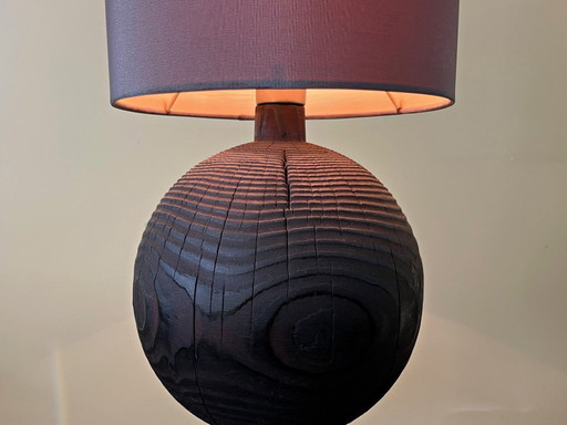 Lampada da tavolo MASSAI, lampada da terra di Lambert, legno di pino, seta, 30x100