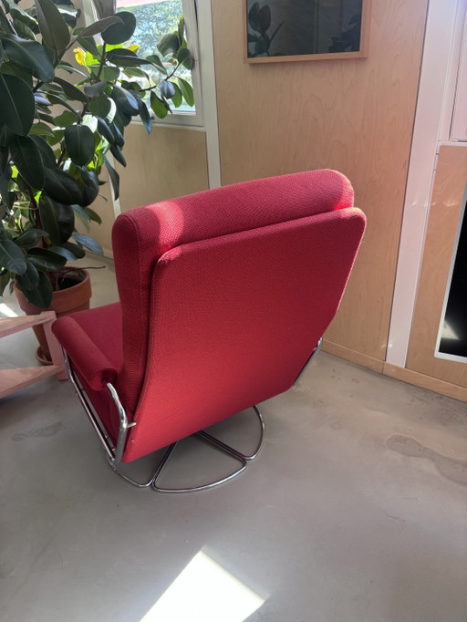 Gelderland 400 Draaifauteuil – Jan des Bouvrie – Rood – Vintage Design – draaistoelen, Textile, Wool (photo 2 of 6)