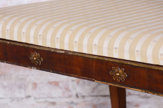 Restored Empire Sofa, Walnut, Spruce, Revived Polish, Austria, 1810s – Textile, Wood (photo 12 of 18)