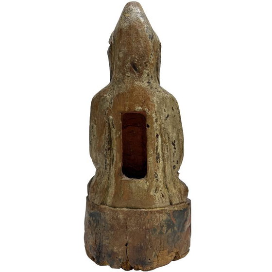 Antique wooden Kwanyin statue with ritual opening – Sculpture (photo 5 of 10)