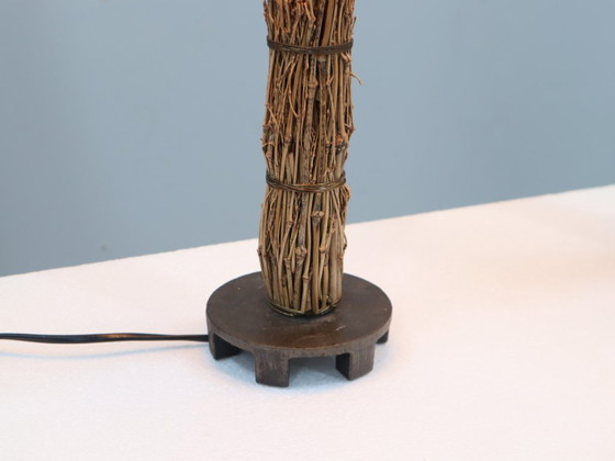 Image 1 of Paar italienische dekorative Tischlampen aus den 1970er Jahren, Raphia & Pergament