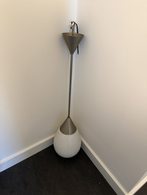 Lampe Art Déco des années 1930 – hanglampen, Glass, Metal