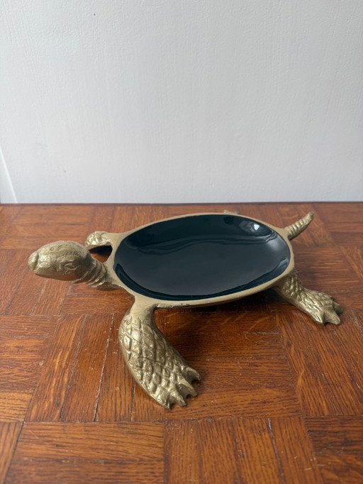 Gouden schildpad sieradenbakje