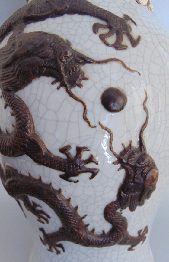 Image 1 of Große Vase aus Craquelé-Ware aus Nanking, 19.