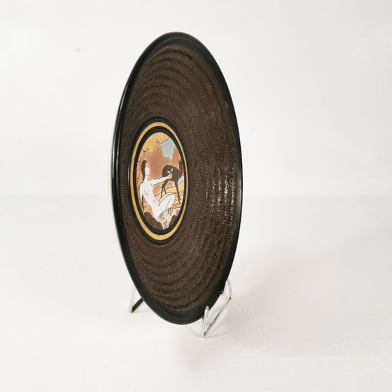 Gran plato de cerámica Art Déco, diseñado por Raymond Chevallier para Boch Frères Keramis, 1935 – Decoración (photo 3 of 8)
