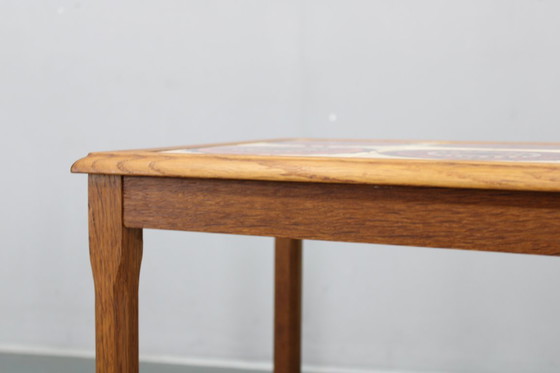 Image 1 of Tavolini da salotto in rovere danese di metà secolo con ripiani in piastrelle