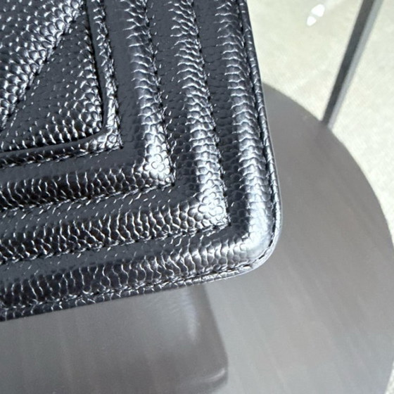 Image 1 of Chanel Boy Medium - Caviar 25CM Chevron Black Gold Hardware Series 24