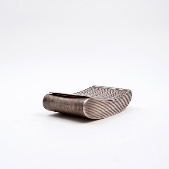 Image 1 of Silver vermeil ribbed pocket snuffbox - 19th century