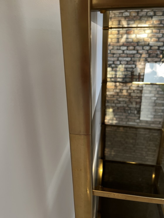 Image 1 of Vetrina aperta in ottone vintage con vetro fumé