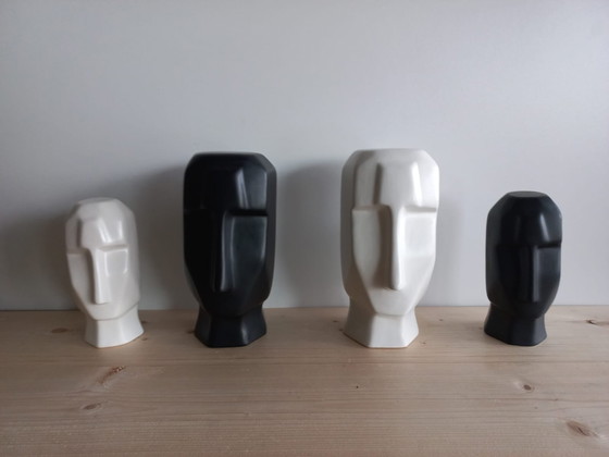 Image 1 of Art Deco Style Ceramic Heads/Pictures