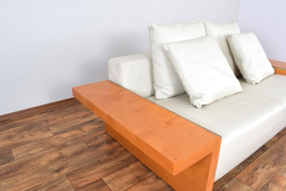 Italiaanse leren bank van Giorgetti, jaren 80. – 3-5 zitsbanken, Wood (photo 9 of 15)