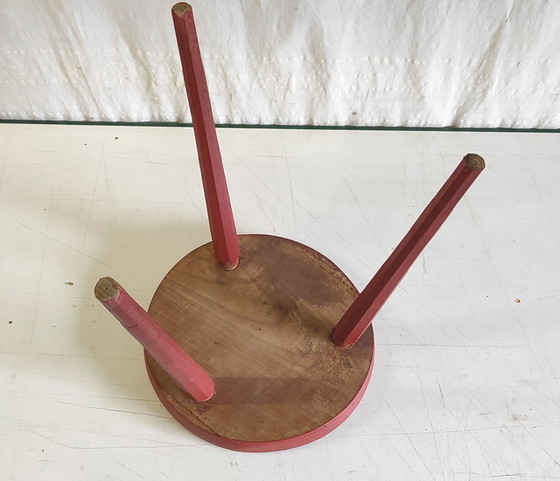 Image 1 of Tripod stool in solid oak - mid-20th century