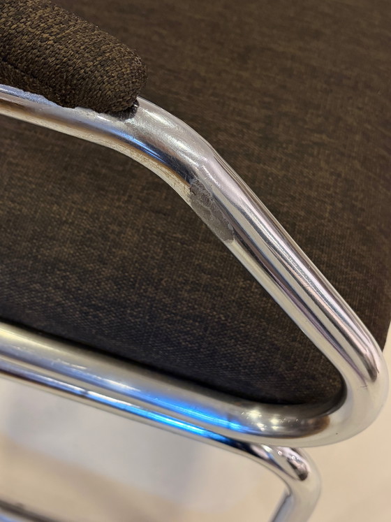 Set van 4 vintage buisframe eetkamerstoelen – Stoppino, Chrome, Mid Century Modern (photo 6 of 10)