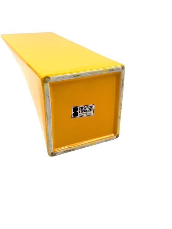 Image 1 of Vase en céramique jaune de l'ère spatiale, Pietro Arosio, Parravicini Italie vers 1960