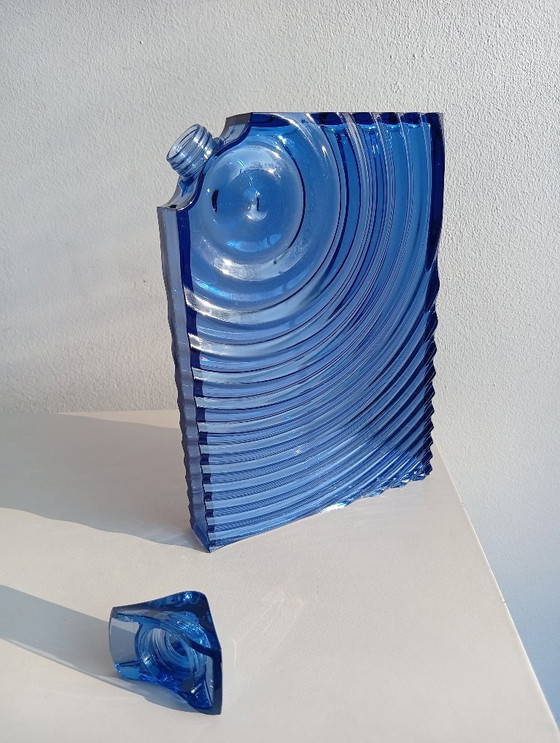 Image 1 of Ron Arad für GUZZINI 'Ripples' Wasserflasche 2er-Set transparent und blau