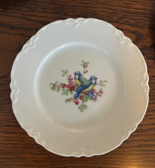 Juego de pastel de 10 piezas con temática de pájaros de Hutschenreuther