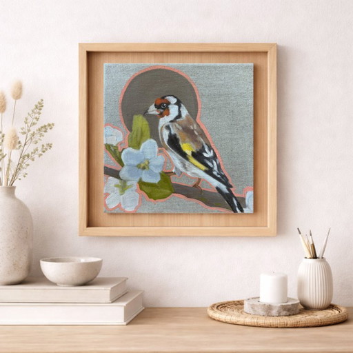 Goldfinch, oil on canvas, 20x20 cm, Sandra Kolondam