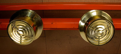 Pair of Danish ceiling lights in Brass model T742 by Hans Agne Jakobson 1960.