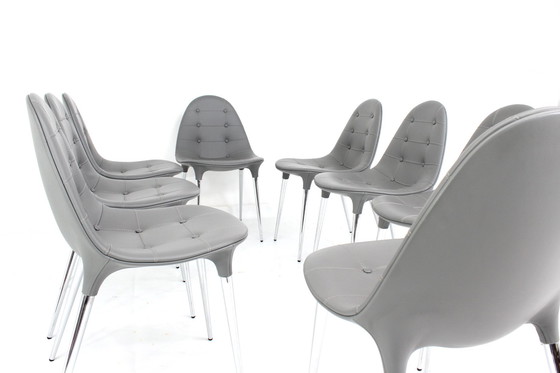 Image 1 of as new, Set of 8 exclusive Cassina Caprice 245 Chair by Philippe Starck with full Y-Leather spec, LP. ca. 12.000 Euro