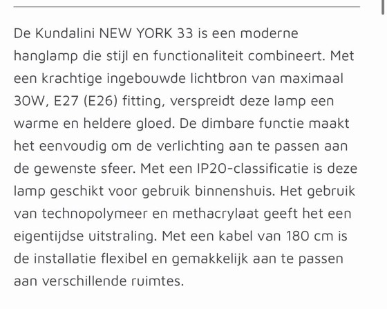 Image 1 of Kundalini KDLN NEW YORK 33 pendant lamp
