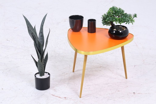 Vintage flower table | Mid - Century kidney-shaped table | side tables orange 60s #07-36