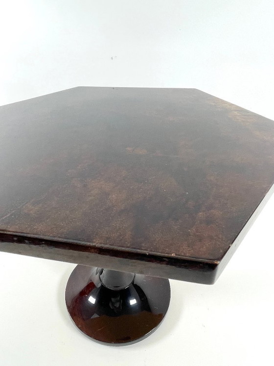 Image 1 of Aldo Tura Side Table Goat Leather Italy