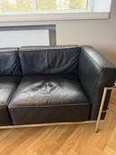 Elegantes Leder-Sofa in Schwarz – 2,35 m Breite