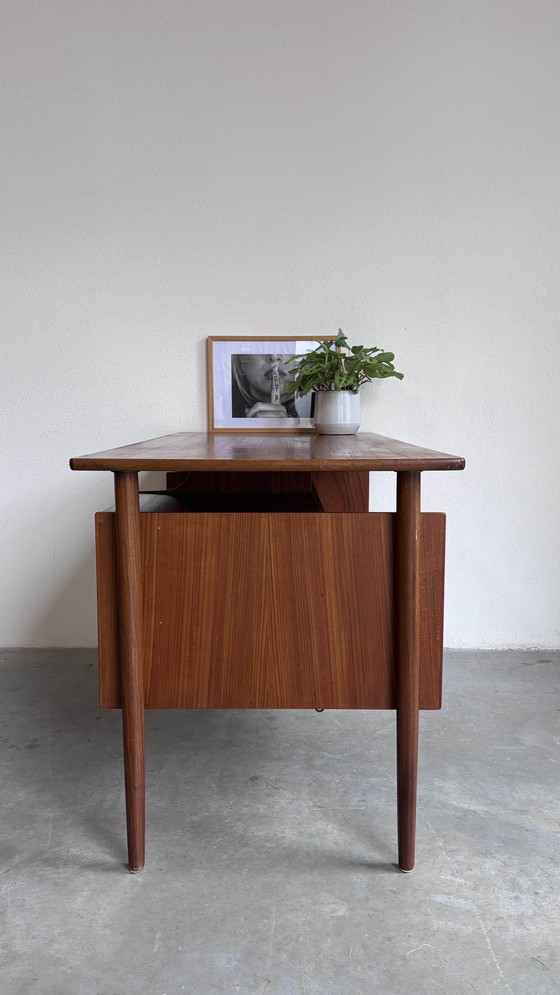 Image 1 of Vintage Desk 2-Sided In Teak