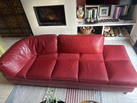 Image 1 of Canapé angle Roche  Bobois cuir rouge