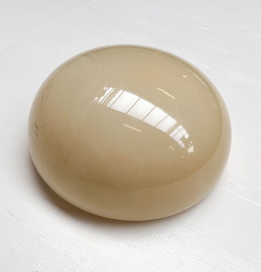 Opaline Glass Beige Ceiling Lamp or Wall Lamp, 1950s