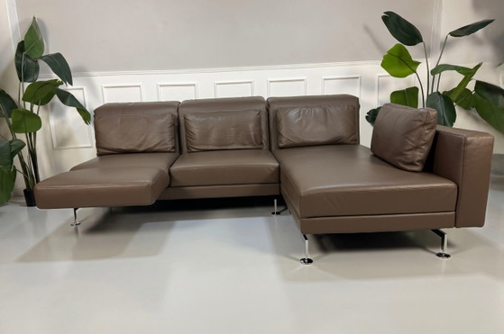 Image 1 of Brühl Moule Ecksofa Leder Sofa Braun Schlaffunktion