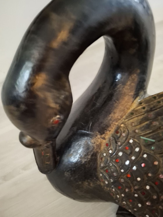 Originele Indiase houten eend, Decoratieve objecten, Zwart (foto 3 van 5)