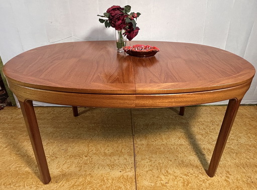 Mid Century Retro Vintage Teak Oval Extending Dining Table By Parker Knoll