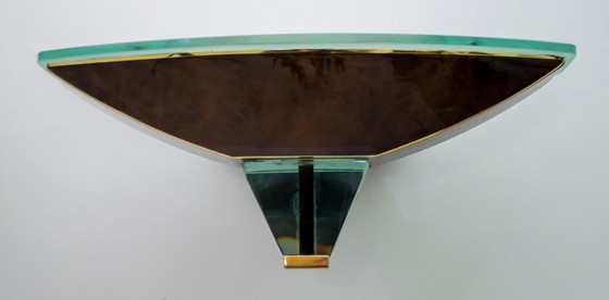 Image 1 of Dopo Fontana Arte Coppia di moderne lampade italiane in vetro e ottone, anni '80