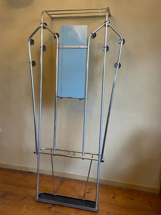 Image 1 of Wall coat rack Coat rack with mirror Vintage 1950s French